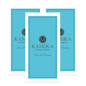 [Spring Limited] KAMIKA Black Hair Cream Shampoo Trial Trial 3 Days Pouch Set of 3 [Scalp Care for Hair Damaged by Gray Hair Dyed, Scalp Care, Cleansing, Head Spa] Pear and Freesia Fragrance [Limited Quantity]