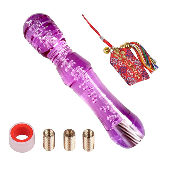 CAR UNIVERSAL CRYSTAL BUBBBLE LENGTH 7.9 Inches (20 cm) Long Clear Purple Shift Knob