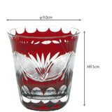 Sumida Edo Kirikokan Sake Glass: TO-9 Hirota Glass Craft, Sadazo Onozuka, Shochu Glass, Border Cloisonne, Red, 9.4 fl oz (290 ml), Diameter 3.5 x Height 3.7 inches (9.0 x 9.5 cm) (305729)