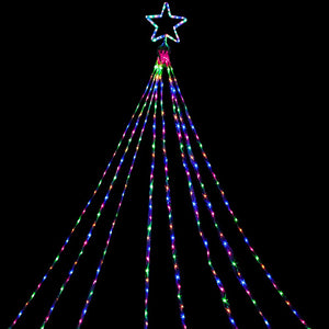 Denko Home LED Star Motif Illumination, Drape Light, Outdoor, Waterproof/Rainproof, Christmas Tree, DIY