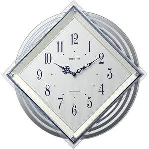 Rhythm Clock Atomic Wall Clock Analog byuretta Back Round Pendulum Crystal Embellished White Rhythm 4mx405sr03