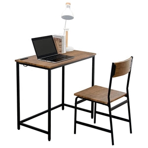 Hagiwara LDC-4696BR Desk Set with Chair, Desk and Chair Set, Outlet, Width 31.5 inches (80 cm), Study Desk, Telework, Brown