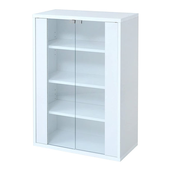 JK Plan fr-046-wh 6 Box Series Glass Cabinet, Living Storage, Bookshelf, Rack, Width 23.6 inches (60 cm), White