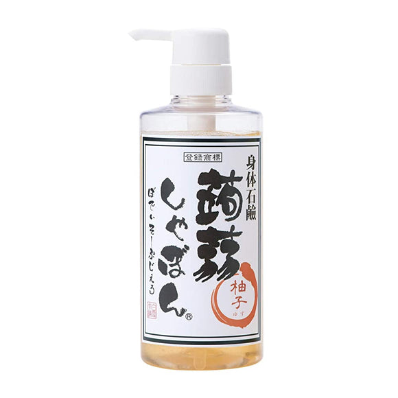 Konjac Shabon Body Soap, Yuzu, 17.6 oz (500 g), Body Soap, Gel Ceramide Formula (Additive-Free, Moisturizing, Smooth Skin), For Dry and Sensitive Skin