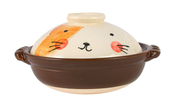Maruyoshi Ceramics Hand Drawing Cat No. 6 Cleanot Nabe M0522