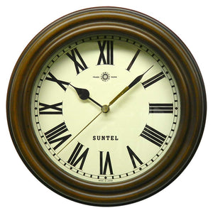 Santeru SR14-R Retro Radio Clock (Roman Character), Antique Brown