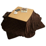 Kotatsu Futon Set, Space Saving, Microfiber, Kotatsu Throw Set (Brown, Small Rectangle)