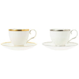 Noritake P50788A/4796-5 Noritake Cup & Saucer (Color Changing Pair Set) (250cc) Rochel Gold, 2 Guests, Gold, Platinum, Bone China