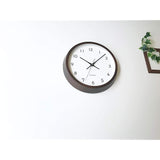 KATOMOKU Muku Clock 13 Brown Radio Clock Continuous Second Hand KM-104BR 12.1 inches (306 mm) (Radio Clock)