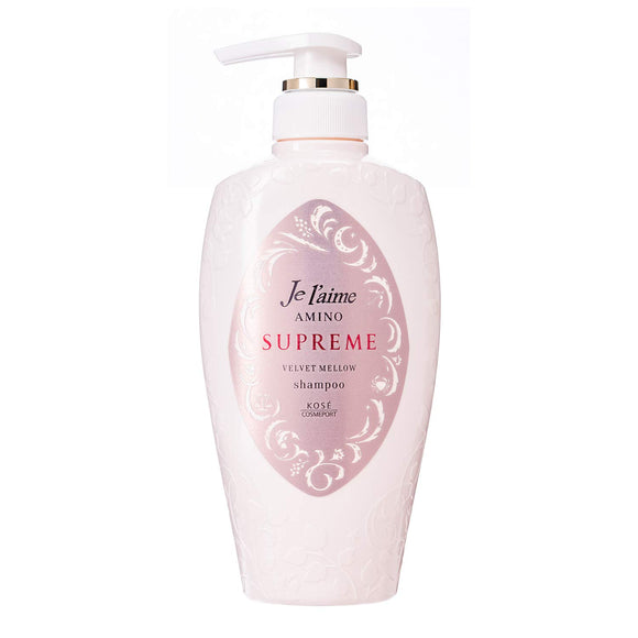 KOSE KOSE Jureme Amino Supreme Shampoo (Velvet Mellow) Moist Smooth Body 500mL Rose & Jasmine Fragrance) 500ml