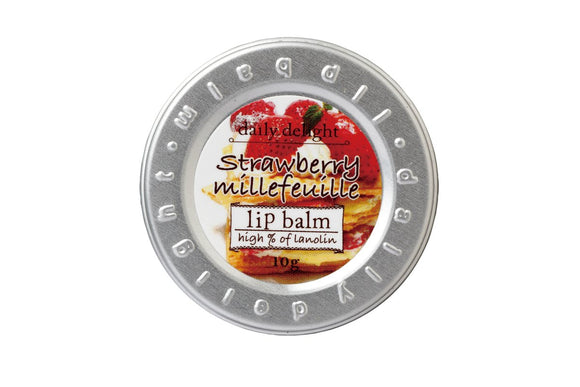 Daily Delight Lip Balm Strawberry Millefeuille 10g (lip balm canned moisturizing cream for lips strawberry and pie sweet scent)