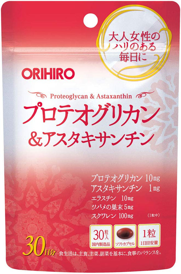 Orihiro proteoglycan astaxanthin 30 tablets