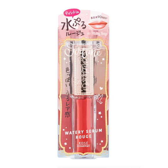 FORTUNE KOSE Watery Serum Rouge 03 Liquid Rouge Tint Rouge Lipstick Serum Formula Watery Color Moisture Lip Floral Charm Fragrance Milky Beige 5.5ml