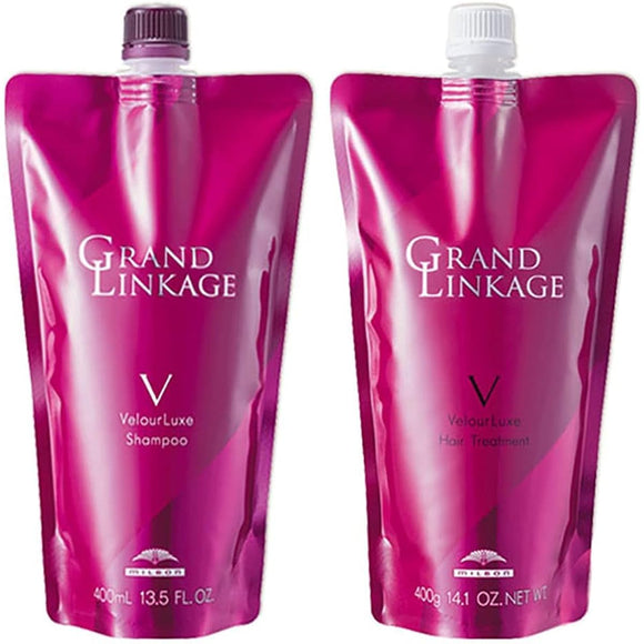 Milbon Grand Linkage Veloa Luxe Shampoo 400mL + Treatment 400g Refill Set