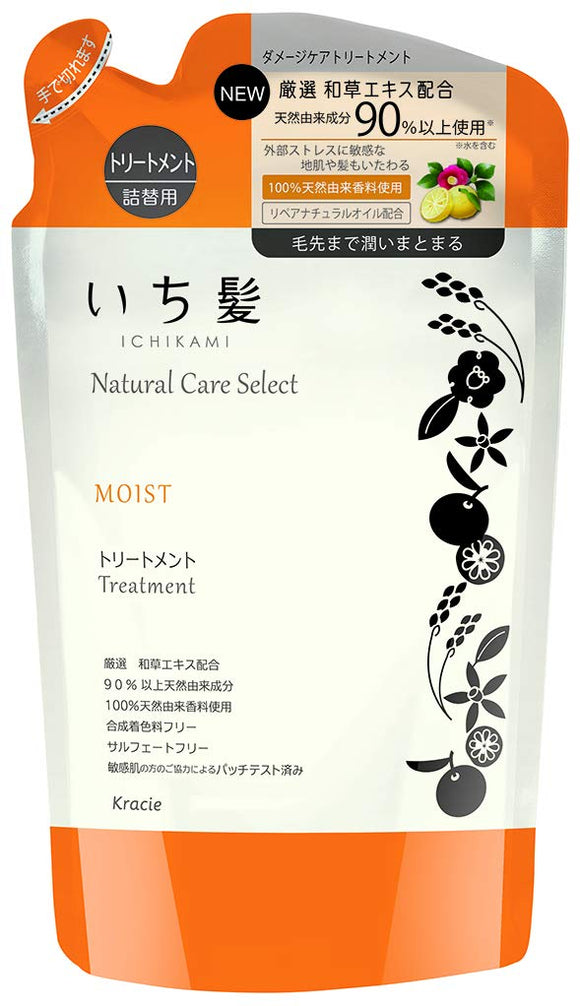 Ichikami Natural Care Select Moist (moisturizes hair to the ends) Treatment refill 340g Citrus floral scent