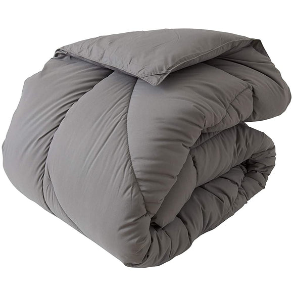 Niceday x Teijin Comfortable & Clean Series 86550313 Comforter, Gray, Double, Washable, Fluffy, Warm, Dust Mite Resistant, Antibacterial, Odor Resistant, Mighty Top, 100% Gentle Fit, Soft Texture, Solid