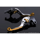 SSK HO0405923-GD-GD ADJUSTABLE & EXTENDABLE Motorcycle Clutch & Brake Set, Lever Main Color: Titanium, Adjustment Knob Color: GOLD, EXTENSION COLOR: GOLD