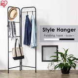 IRIS PI-L160 OHYAMA Slim Hanger Rack, Foldable, Stylish, S-Shaped Hooks, Load Capacity 11 lbs (5 kg), Approx. 26.4 x 13.8 x 59.1 inches (67 x 35 x 150 cm), Matte White