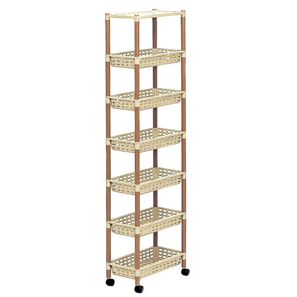 Izumi Kasei Long Rack with 7-stage casters Earth Beige 3647EB