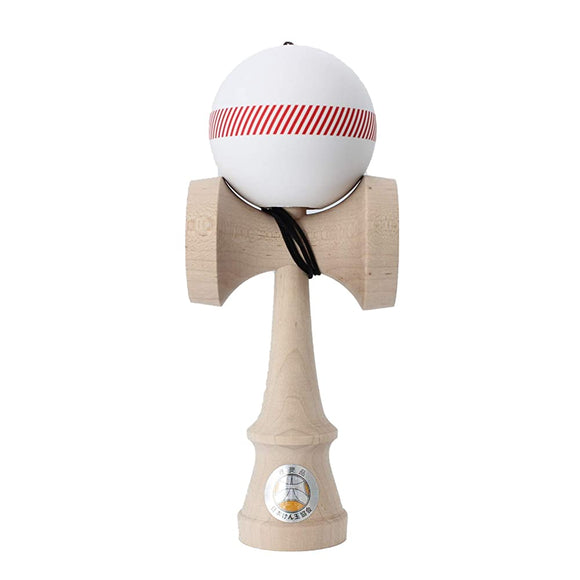 Japan Kendama Association REShape 3 Competition Kendama Oska, Striped, White, Made in Japan, Spare Thread Included