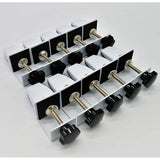 Partition Base, Compatible with 0.1 - 0.2 inch (3 - 6 mm) Thickness, Clamp Installation Type, Screen Stand, White, Includes Mounting Wrench, Set of 10