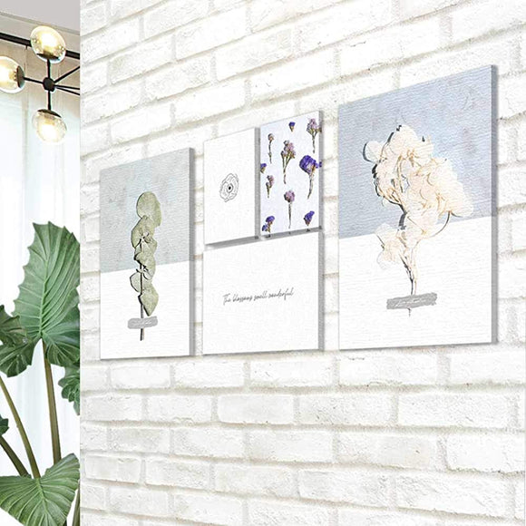 CREA Botanical Art Panel, 5 Pieces, Wall Hanging, Interior Decoration, Entryway, Wall Decor, Picture, Plants, Natural, Modern, Stylish, Cute, Panel Set (Botanical, 5)