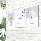 CREA Botanical Art Panel, 5 Pieces, Wall Hanging, Interior Decoration, Entryway, Wall Decor, Picture, Plants, Natural, Modern, Stylish, Cute, Panel Set (Botanical, 5)