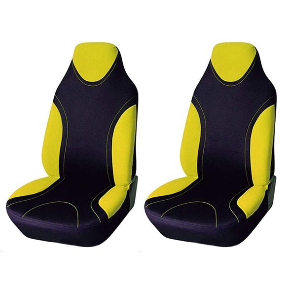 DAIVARNING CAR SEAT COVERS, BUCKET SEATS, Front 2 Pieces, Light Cars, Regular Cars, Seat Covers (Yellow)