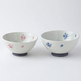 Saikai Pottery Arita Ware 51450 Rice Bowl & Teacup Set, Cherry Blossom Dance Pattern, Chopsticks Included