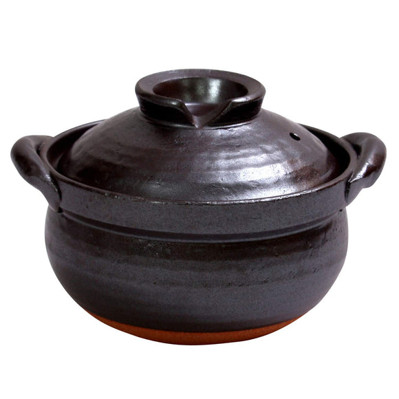MaruyoShitouki Soil Pot Namban Black Glaze No. 5 M7307