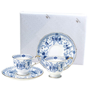 Narumi 9682-20515AZ Cup and Saucer Set, Milan Blue, 6.8 fl oz (200 cc), Set of 2, Coffee, Made in Japan