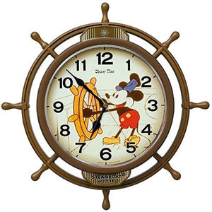 seiko-kurokku Wall Clock Brown Body Size: X X/6.1 cm Mickey Mouse Wireless Analog Decorate Pendulum fw583 a