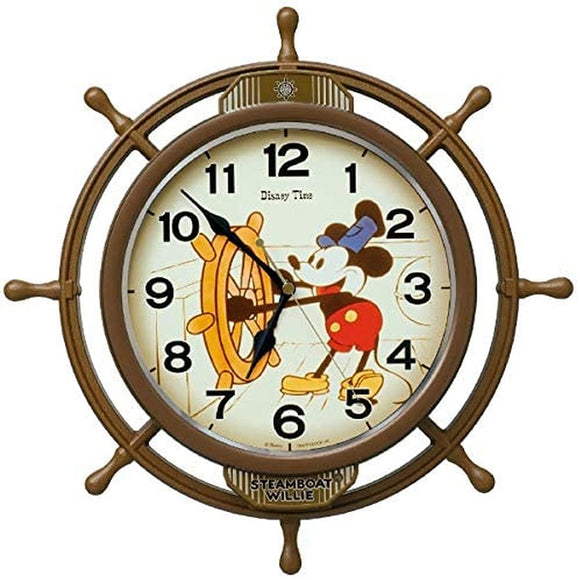 seiko-kurokku Wall Clock Brown Body Size: X X/6.1 cm Mickey Mouse Wireless Analog Decorate Pendulum fw583 a