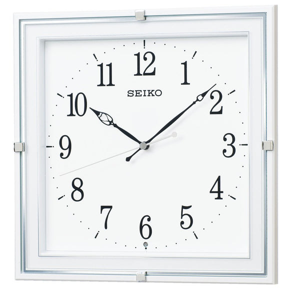 Seiko Clock KX232W Wall Clock, Radio, Analog, White, Pearl