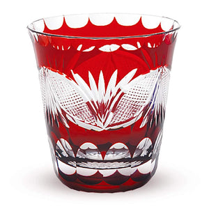 Sumida Edo Kirikokan Sake Glass: TO-9 Hirota Glass Craft, Sadazo Onozuka, Shochu Glass, Border Cloisonne, Red, 9.4 fl oz (290 ml), Diameter 3.5 x Height 3.7 inches (9.0 x 9.5 cm) (305729)