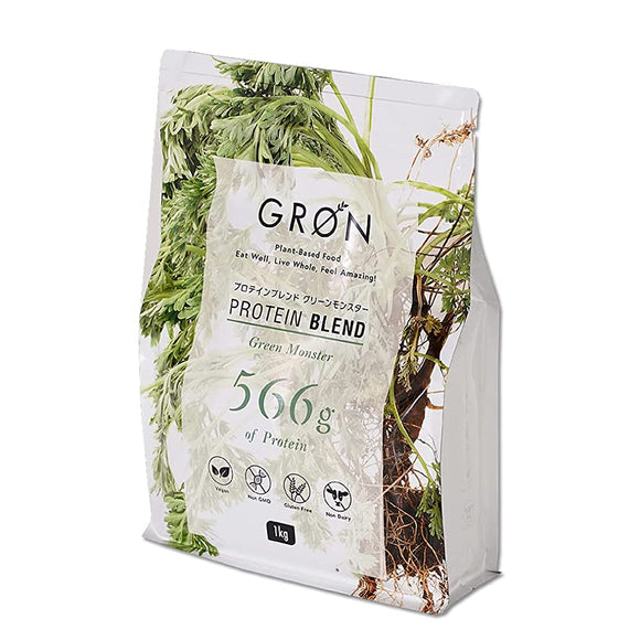 GRON Soy Protein, Green Monster, 2.2 lbs (1 kg), Superfood Formula, Made in Japan, Additive-Free, Vegan Compatible, Gluten Free
