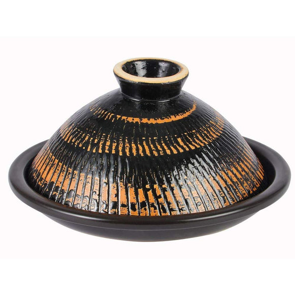 Haseen NND-06 Furukura-san Black Raku, Large (For 3-5 People)