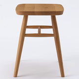 MUJI 02065966 Oak Wood Stool, Round Legs, Width 20.7 x Depth 13.4 x Height 17.3 inches (52.5 x 34 x 44 cm)