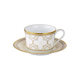 Noritake P93686/4945-57 Cup & Saucer (Color Changing Pair Set) (Both Coffee & Tea), Approx. 8.5 fl oz (245 cc), Trefolio Gold Platinum, 2 Guests, Gold Platinum, Bone China