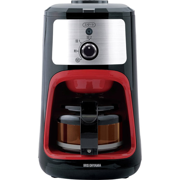 Iris Ohyama IAC-A600 Fully Automatic Coffee Maker with Mesh Filter, For 1 to 4 Cups, Black