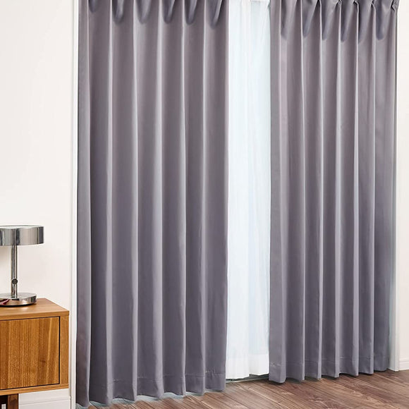 Himaruya Seisakusho Blackout Curtains, Made in Japan, Grade 1 Blackout, Flame Retardant, Thermal Insulation, Cold Protection, Heat Retention, UV Protection, Washable, 2-Piece Set, Width 39.4 x Length