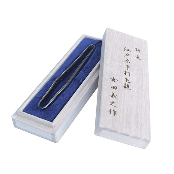 Kurata Seisakusho Special Selection Edomoto Hand Hammered Tweezers, Gourd, 0.08 inch (2 mm) Thickness