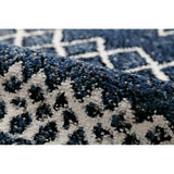 Ikehiko #2347609 Wilton Rug, Carpet, Rectangle, Edia, Navy, Approx. 31.5 x 55.1 inches (80 x 140 cm), Antibacterial, Odor Resistant, Geometric Pattern