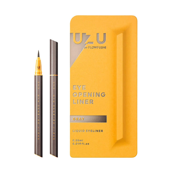 UZU BY FLOWFUSHI Eye opening liner [Gray] Liquid eyeliner Hot water off Alcohol free Dye free Hypoallergenic