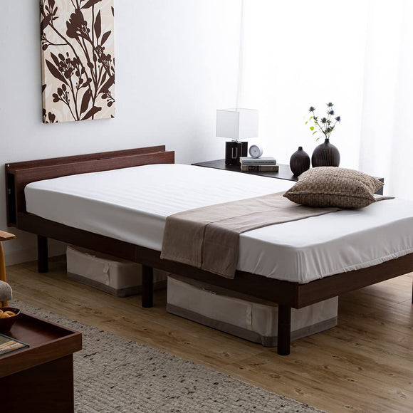 Iris Plaza Bed Slatted Shelf with Outlet 2 Ports 3 Levels Height Adjustment Frame Brown Single TKSB-S