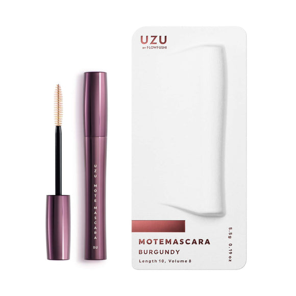 UZU BY FLOWFUSHI Mote Mascara [Burgundy] Color Mascara Eyelash Care Water Resistant Hot Water Off Alcohol Free Hypoallergenic