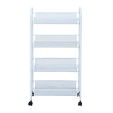 Fuji Boeki 69294 Trolley Kitchen Wagon, 4 Tiers, White, Mesh with Casters