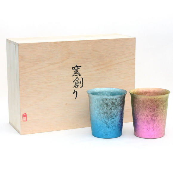 Horie Niigata Prefecture Tsubame made in Titanium Double Tumbler Cotta Every Wide Mouth CC from Okinawa Blue X Pink 2 Colors Set t14 km250wdset