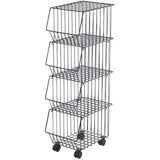 Shimomura Planning 37751 Stacking Basket, Holds Things On, 4 Tiers, Made in Japan