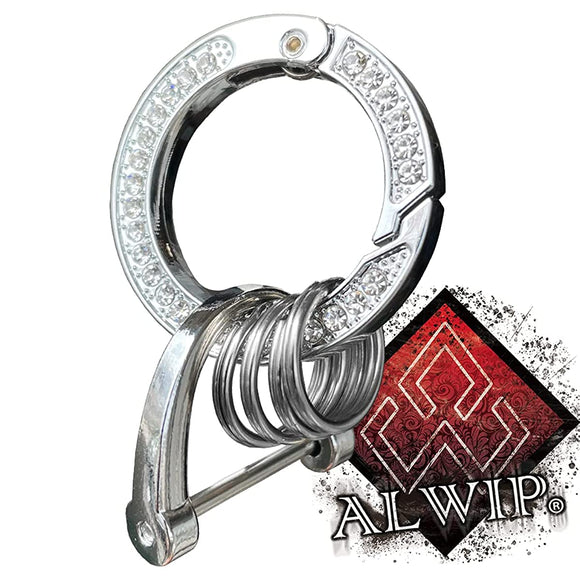 Alwip Metal Rhinestone Key Ring Keychain Includes Installation Tools